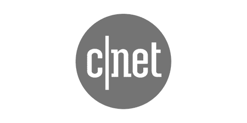 The CNET logo features the word "cnet" in lowercase letters inside a gray circle.