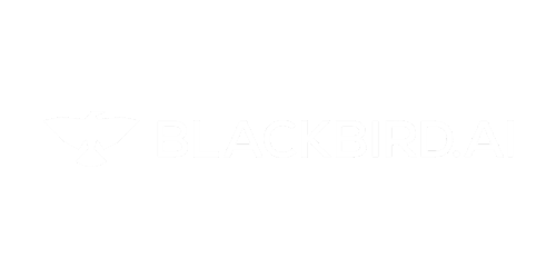 The image features the Blackbird.AI logo with a stylized blackbird icon and the company name in bold white letters.