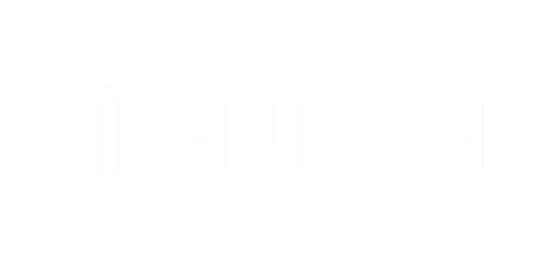 The image features a circular logo with vertical lines and the word "HUMAN" in bold capital letters next to it.