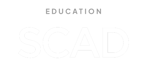 The image features the logo of the School Construction Authority with the words "EDUCATION" above "SCAD" on a black