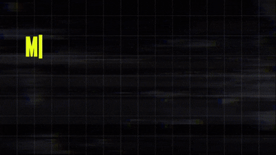 A dark grid background with yellow text reading "MI" in the top left corner.